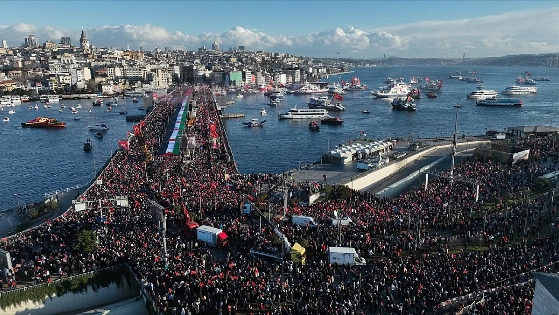 520 bin kişi Gazze için tek yürek oldu