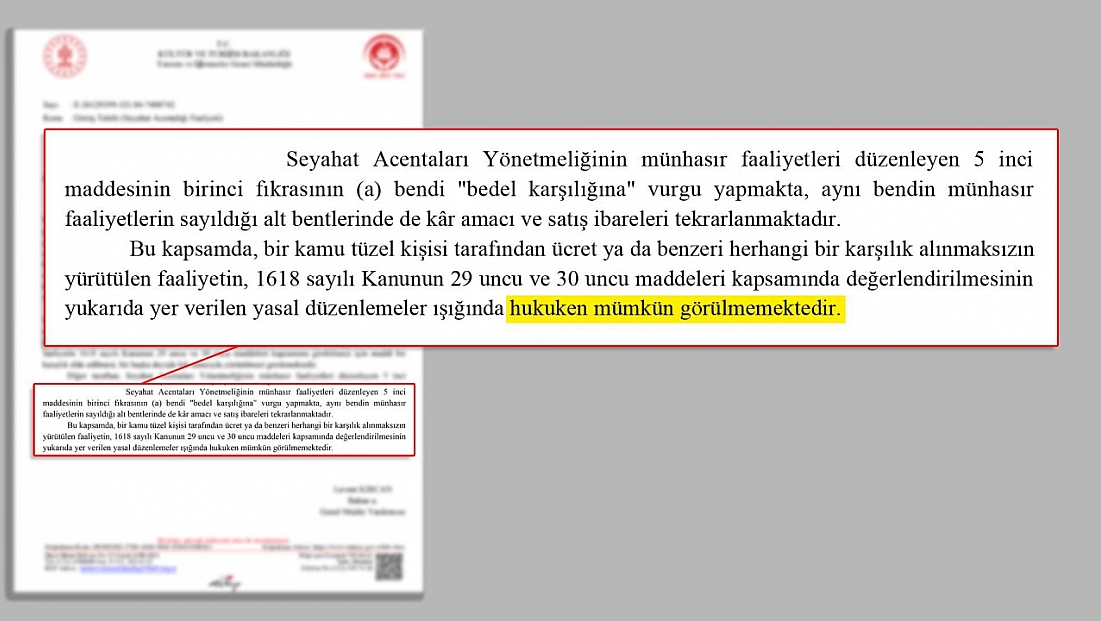 Bakanlık TÜRSAB’ı haksız buldu