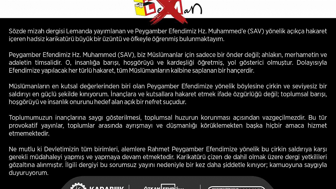 Başkan Çetinkaya’dan Leman Dergisine sert tepki
