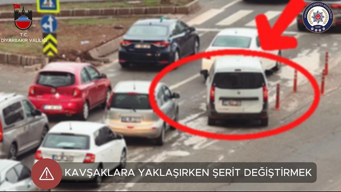 Kavşaklara yaklaşırken şerit değiştiren sürücüler dronla tespit edildi