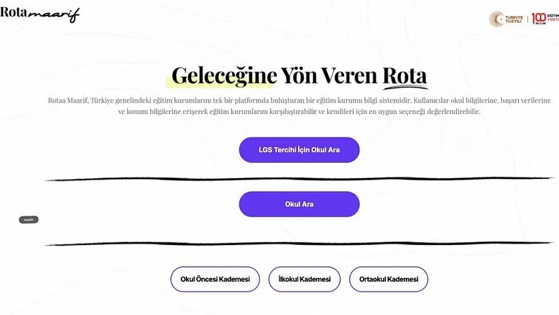 LGS tercih sürecinde öğrencilere rehber olacak 'Rota Maarif' erişime açıldı