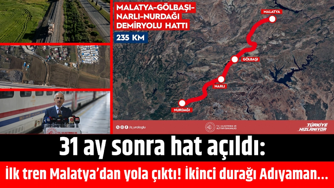 31 ay sonra hat açıldı: İlk tren Malatya’dan yola çıktı, ikinci durağı Adıyaman…