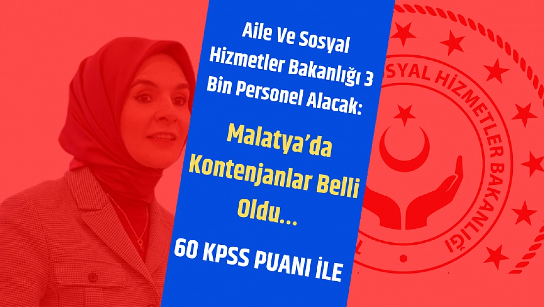 Aile ve Sosyal Hizmetler Bakanlığı 3 Bin Personel Alacak: Malatya’da Kontenjanlar Belli Oldu…