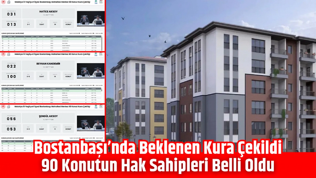 Bostanbaşı’nda Beklenen Kura Çekildi: 90 Konutun Hak Sahipleri Belli Oldu!