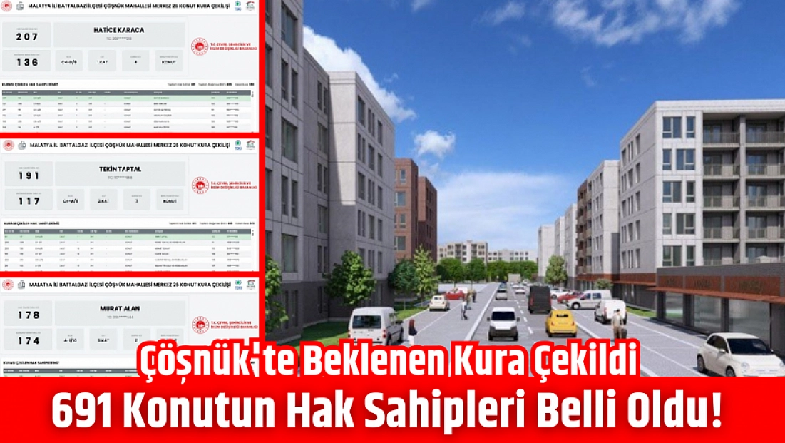 Çöşnük'te beklenen kura çekildi: 691 konutun hak sahipleri belli oldu!