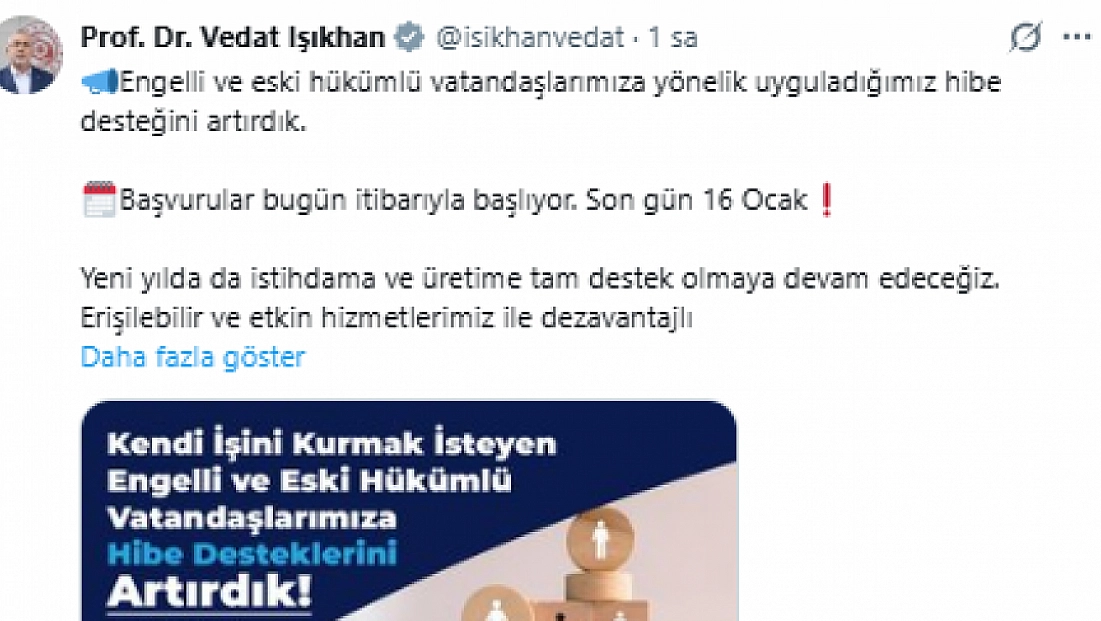 İŞKUR’dan rekor hibe desteği! Engelli ve eski hükümlülere 905 Bin TL’ye kadar destek