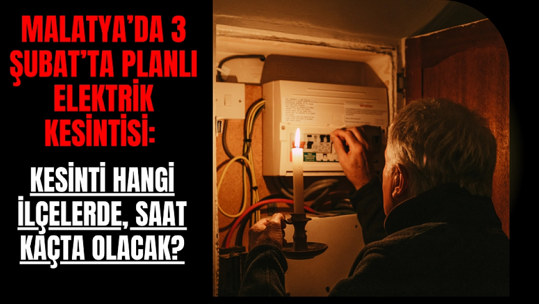 Malatya’da 3 Şubat’ta Planlı Elektrik Kesintisi: Kesinti Hangi İlçelerde, Saat Kaçta Olacak?