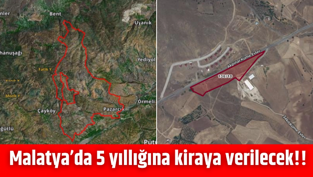 Malatya’da 5 yıllığına kiraya verilecek!!