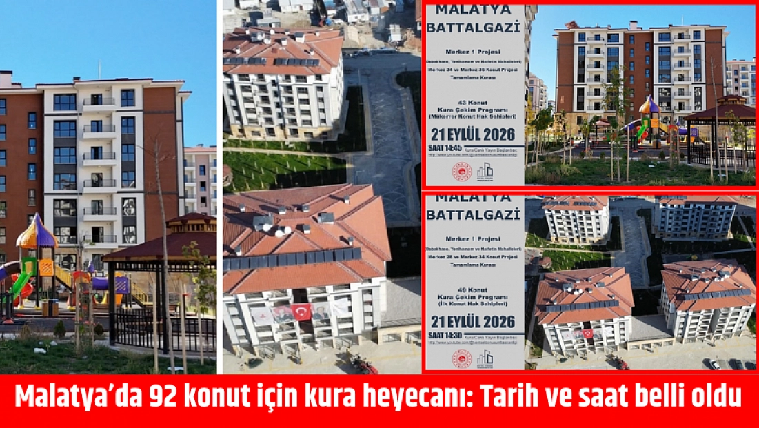 Malatya’da 92 konut için kura heyecanı: Tarih ve saat belli oldu