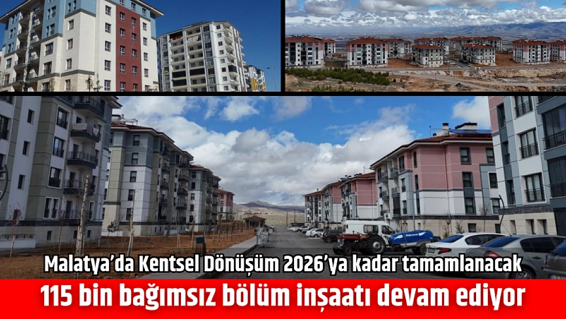 Malatya’da Kentsel Dönüşüm 2026’ya kadar tamamlanacak: 115 bin bağımsız bölüm inşaatı devam ediyor