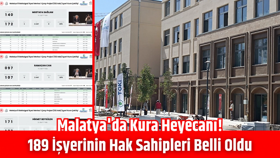 Malatya'da kura heyecanı! 189 işyerinin hak sahipleri belli oldu
