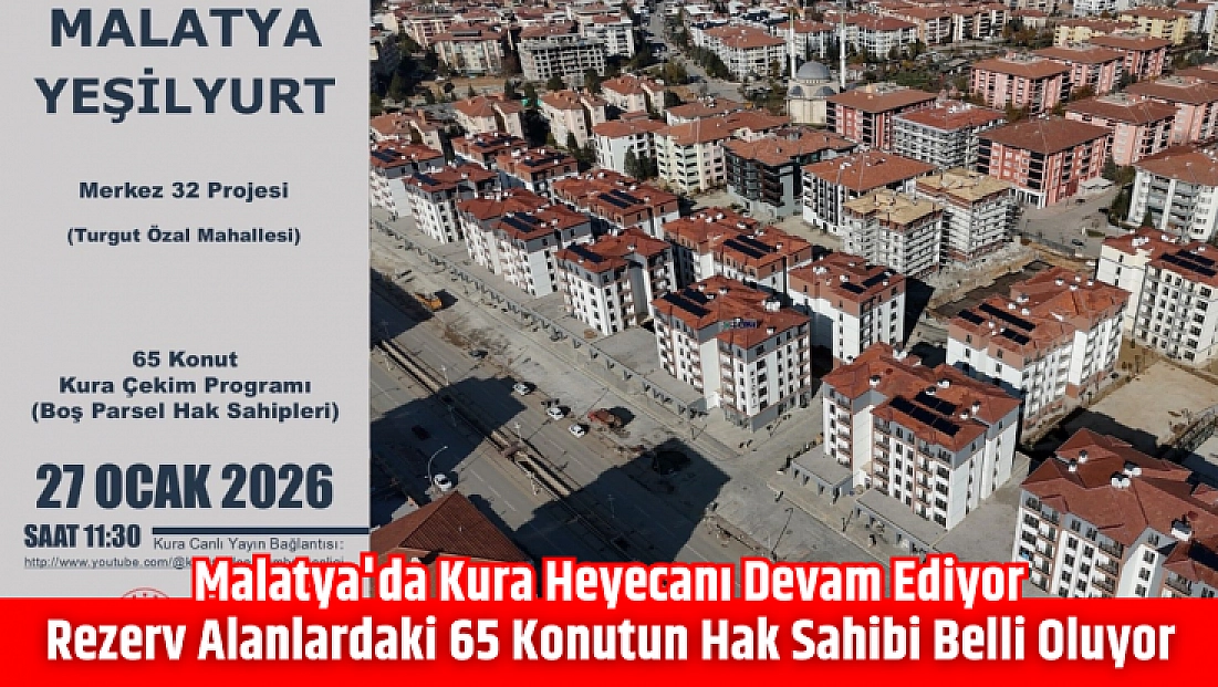Malatya'da kura heyecanı devam ediyor: Rezerv alanlardaki 65 konutun hak sahibi belli oluyor