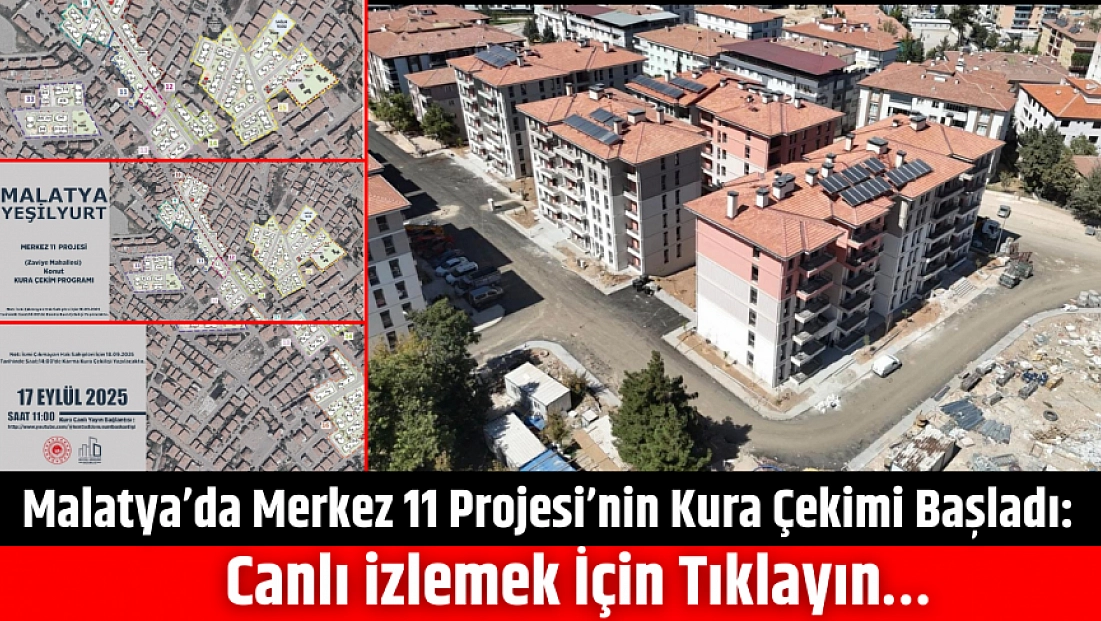 Malatya’da Merkez 11 Projesi’nin Kura Çekimi Başladı: Canlı izlemek İçin Tıklayın…