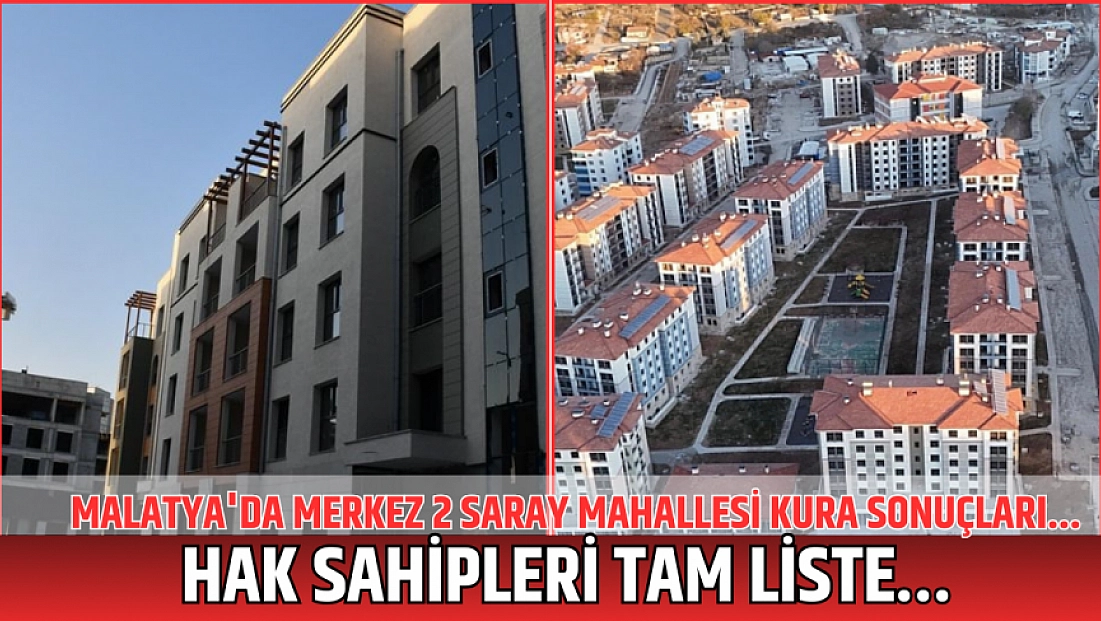 Malatya'da Merkez 2 Saray Mahallesi kura sonuçları.... Hak sahipleri tam liste…