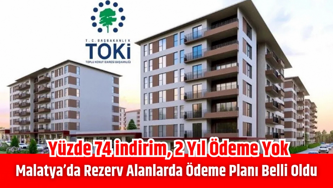 Malatya’da rezerv alanlarda ödeme planı belli oldu| Yüzde 74 indirim, 2 yıl ödeme yok