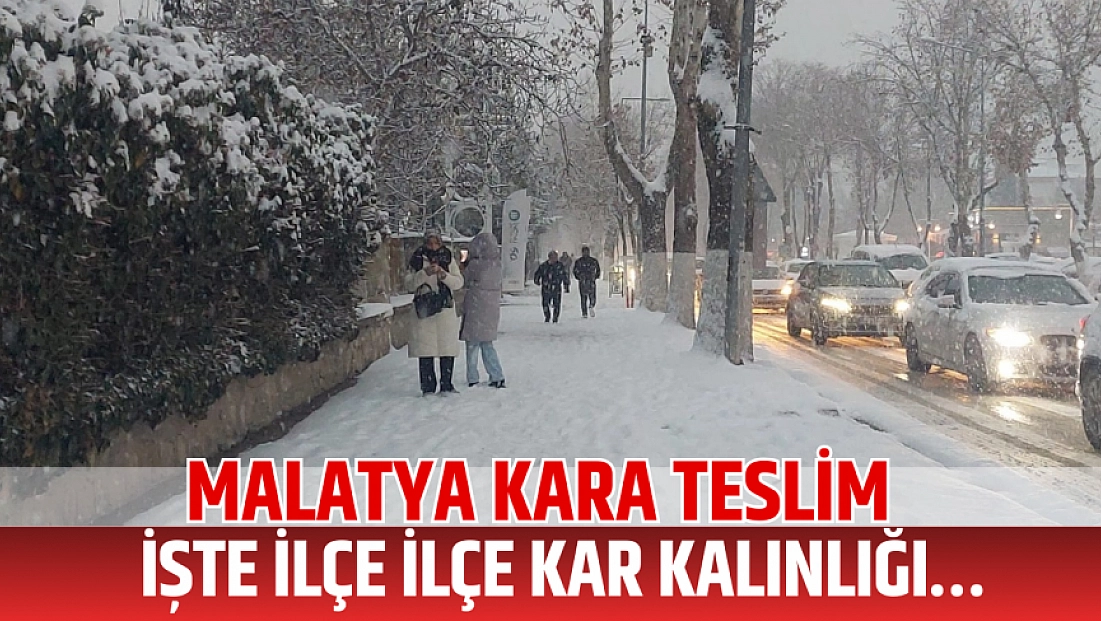 Malatya kara teslim: İşte ilçe ilçe kar kalınlığı…
