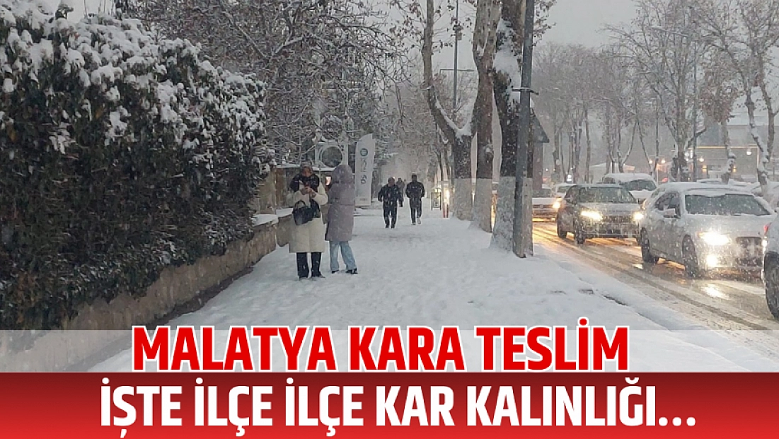 Malatya kara teslim: İşte ilçe ilçe kar kalınlığı…