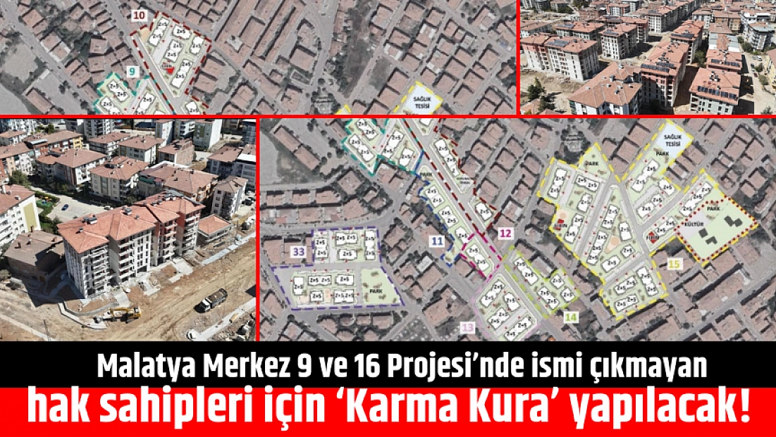 Malatya Merkez 9 ve 16 Projesi’nde ismi çıkmayanlar hak sahipleri için ‘Karma Kura’ yapılacak!
