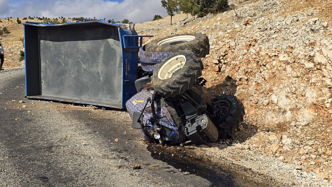 Traktör devrildi: 2 yaralı