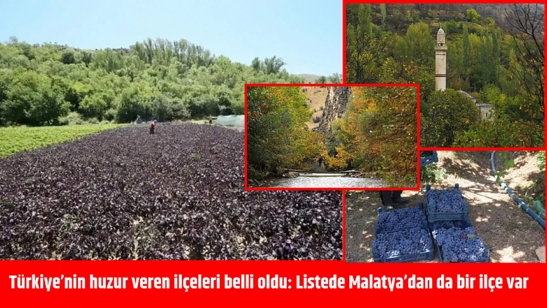 Türkiye’nin huzur veren ilçeleri belli oldu: Listede Malatya’dan da bir ilçe var