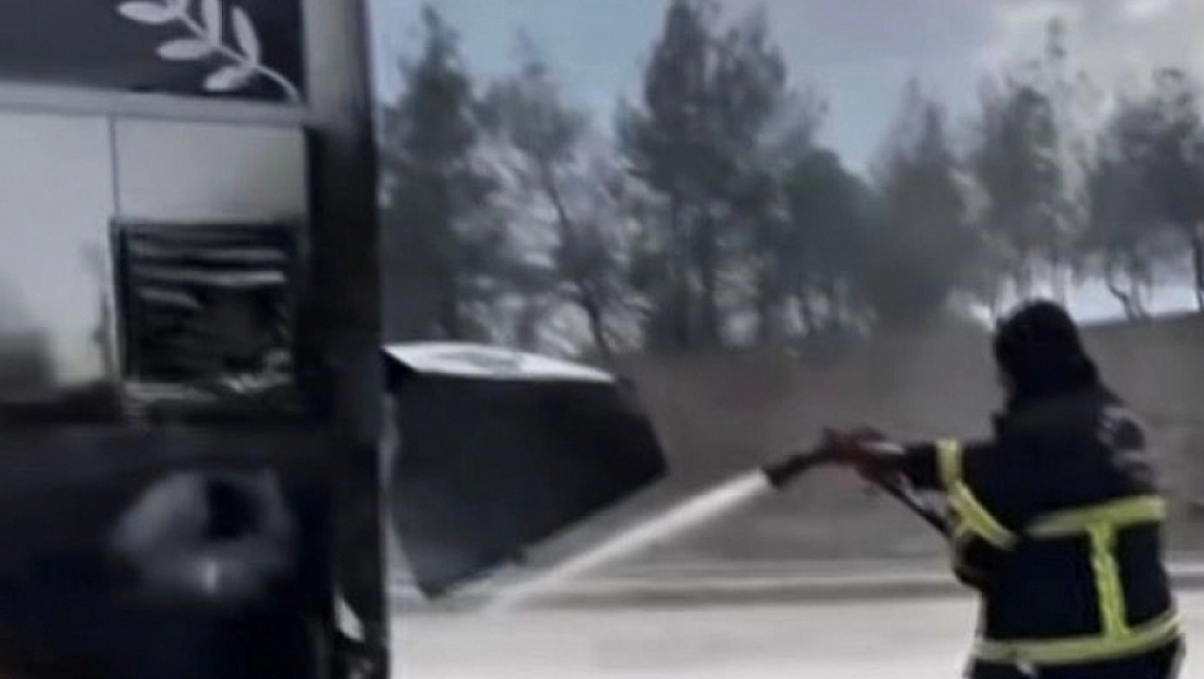 Yolcu otobüsünde yangın!