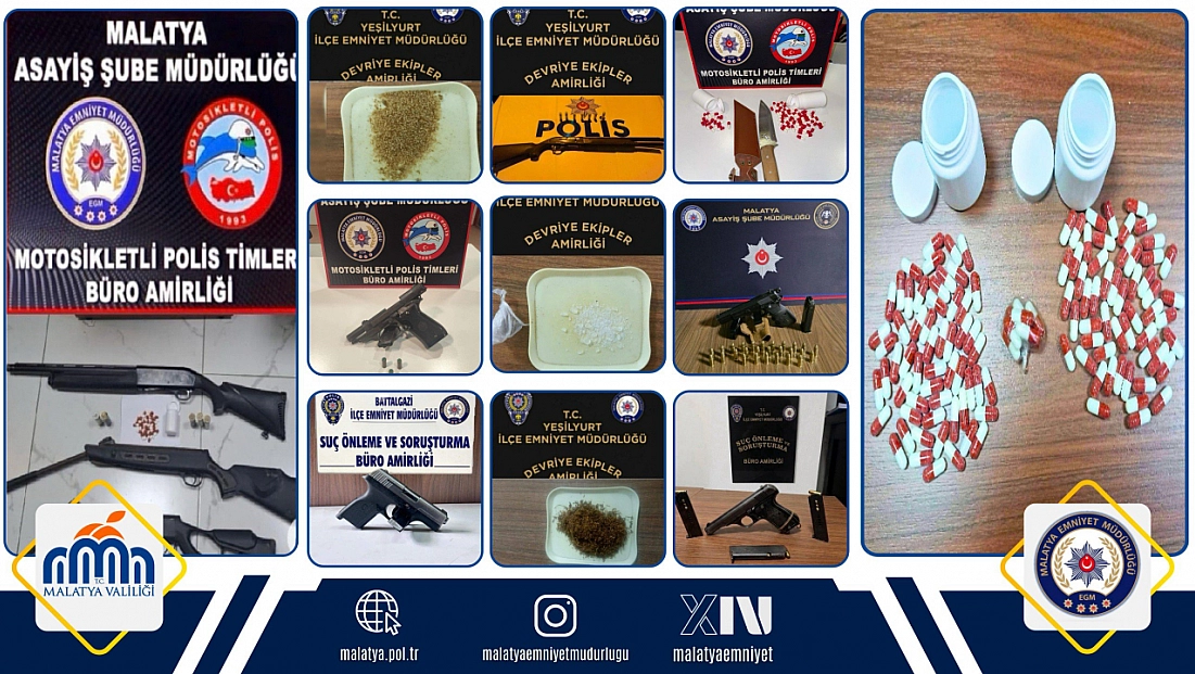 Malatya’da 5 günlük bilanço açıklandı: Aranan şüpheliler tek tek yakalandı