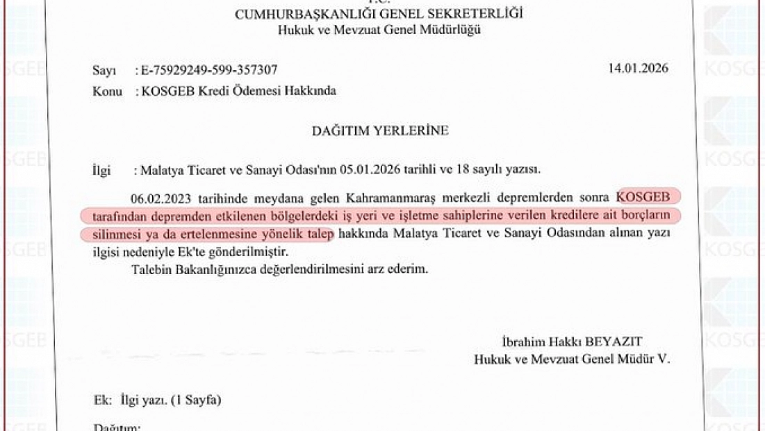 Malatya’da talepler toplandı! KOSGEB borçları silinsin