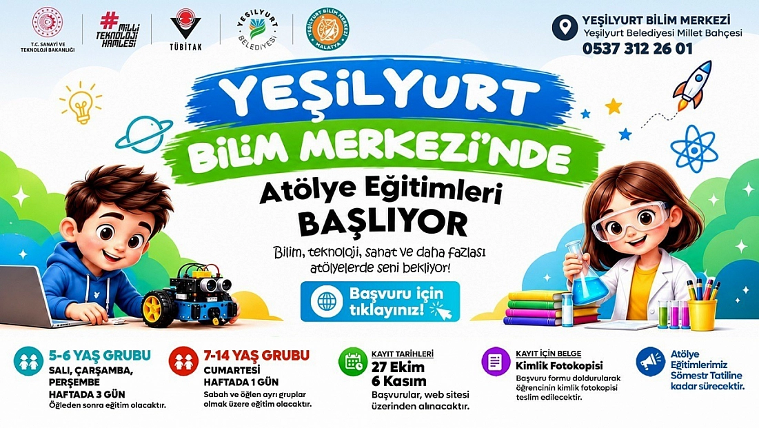 Yeşilyurt Bilim Merkezi’nde yeni dönem kayıtları başladı!