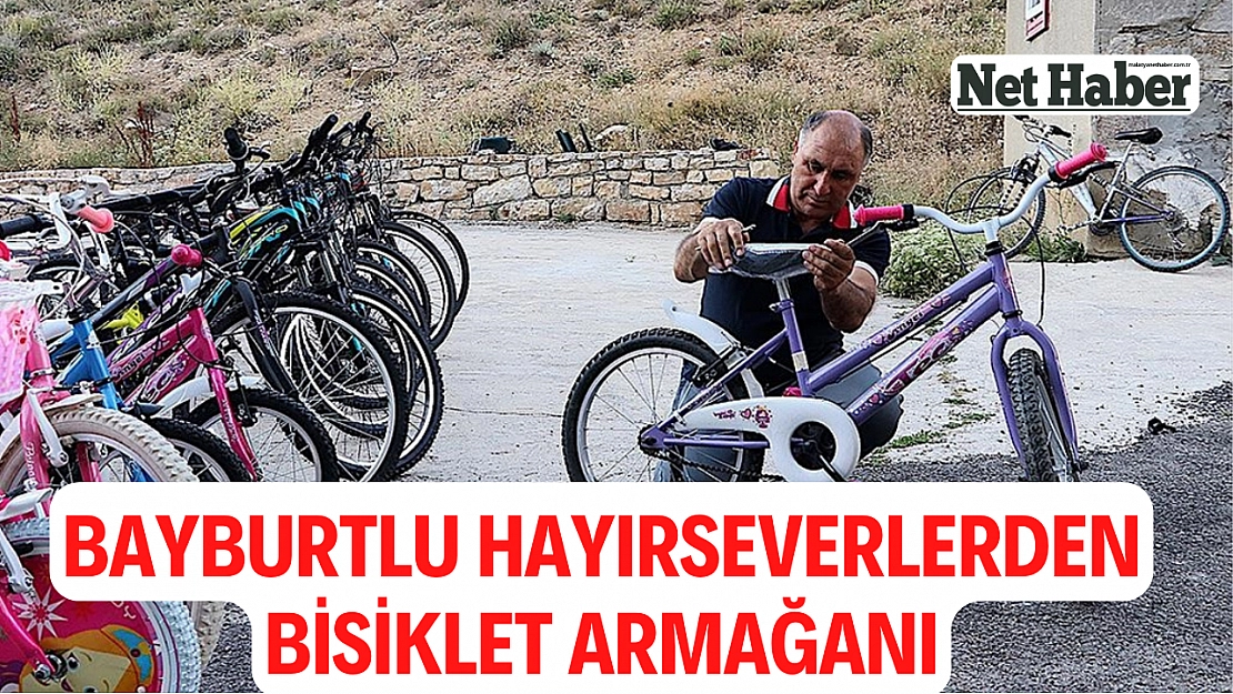 Bayburtlu hayırseverlerden bisiklet armağanı
