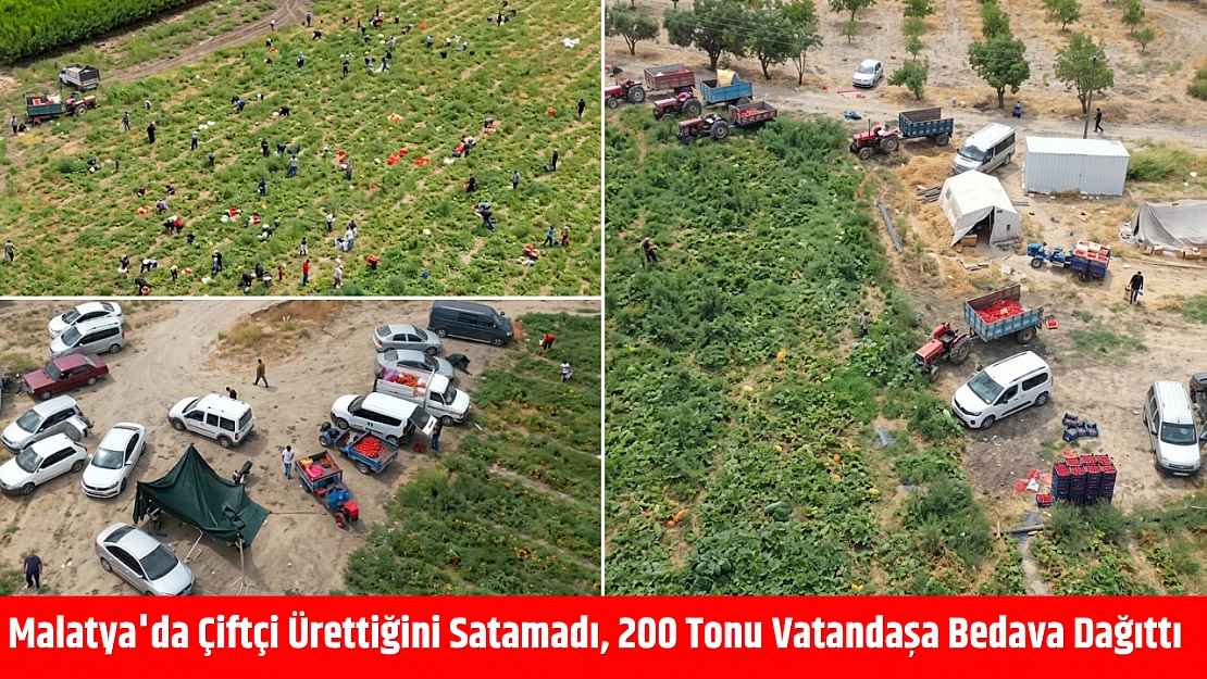 Malatya'da çiftçi ürettiğini satamadı, 200 tonu vatandaşa bedava dağıttı
