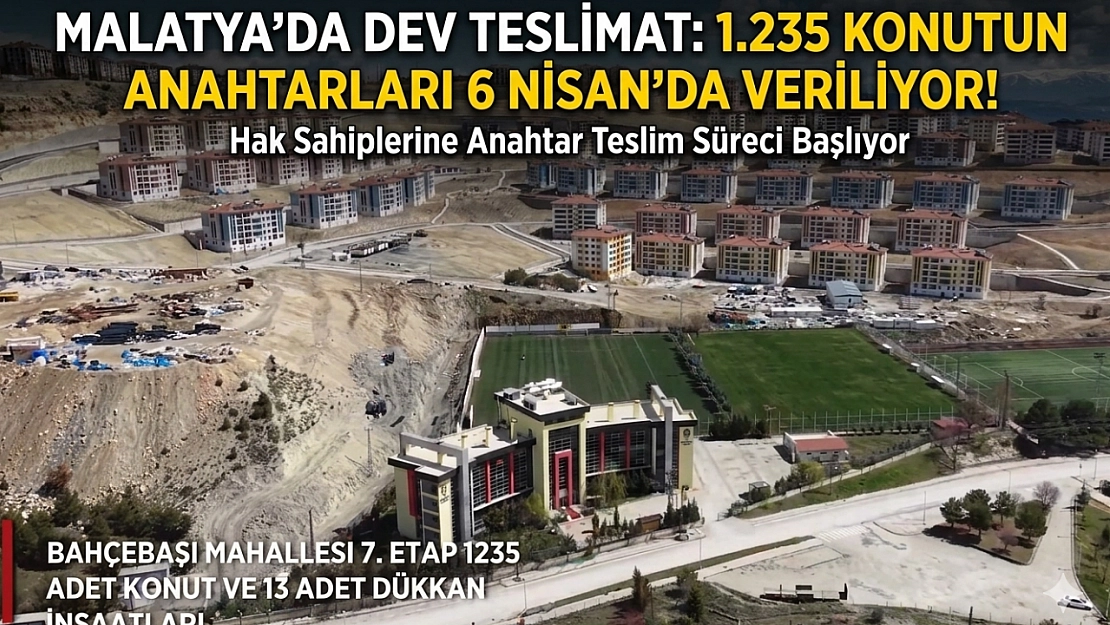 Malatya'da Dev Teslimat: Bin 235 Konutun Anahtarları 6 Nisan'da Veriliyor!