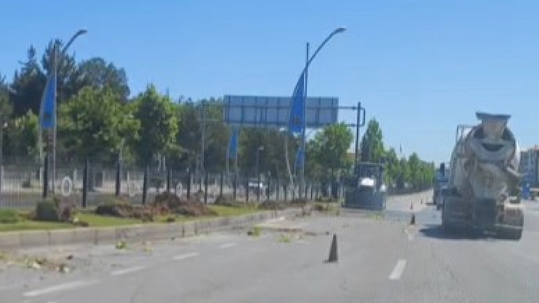 Malatya'da sessiz katliam! Refüjdeki ağaçlar yerinden söküldü!