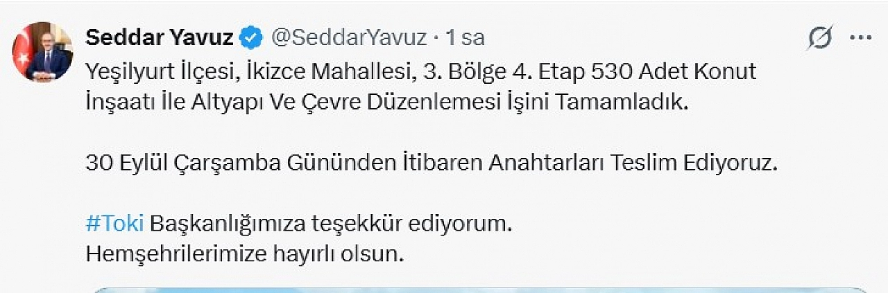 Vali Yavuz duyurdu: 530 konut daha teslim edilecek…