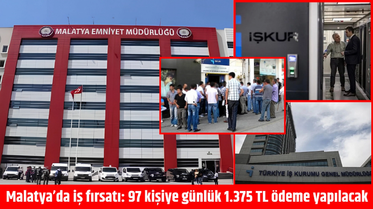 Malatya’da 97 kişilik İUP ilanı: Günlük 1.375 TL ödenecek! Başvurular başladı