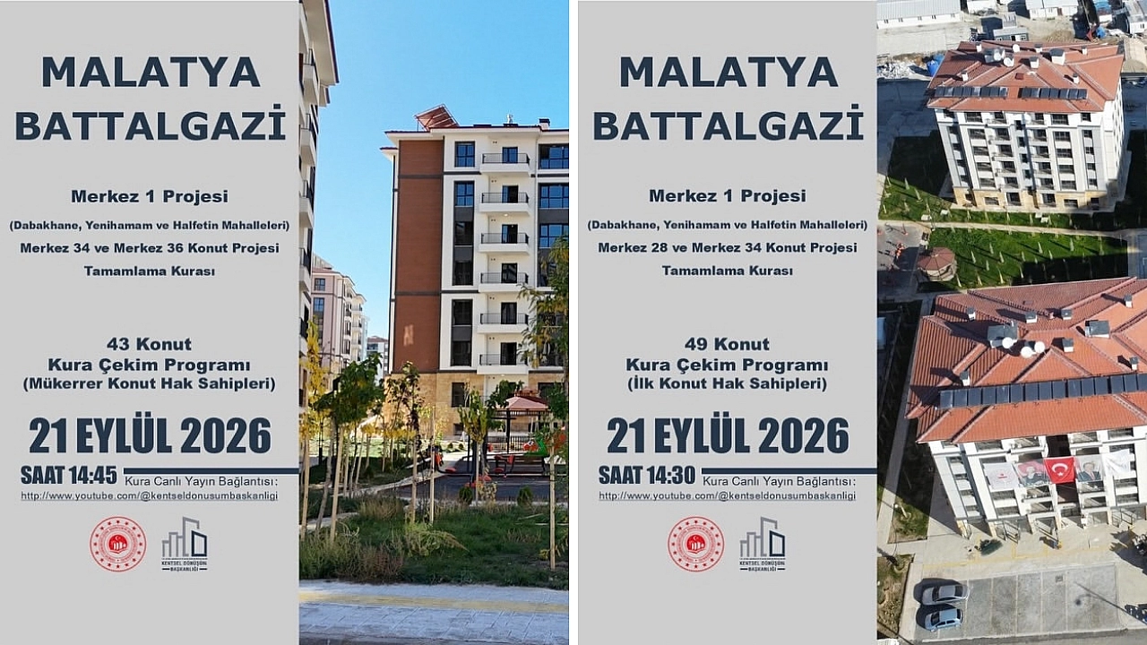 Malatya'da 92 konut için kura heyecanı: Tarih ve saat belli oldu