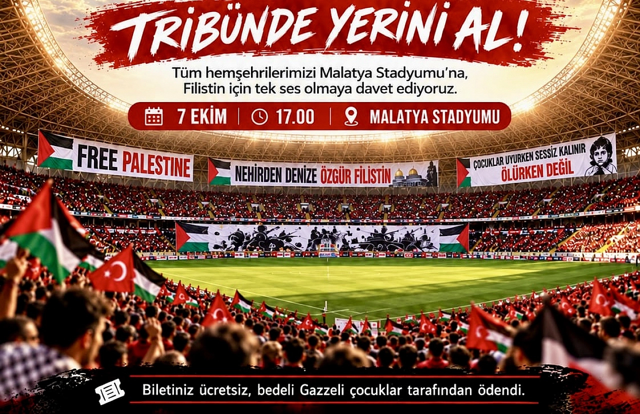 Biletler ücretsiz, tribünler Filistin için dolacak!