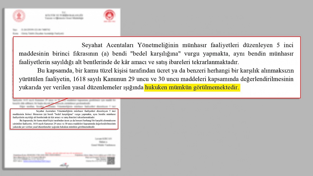 Bakanlık TÜRSAB'ı haksız buldu