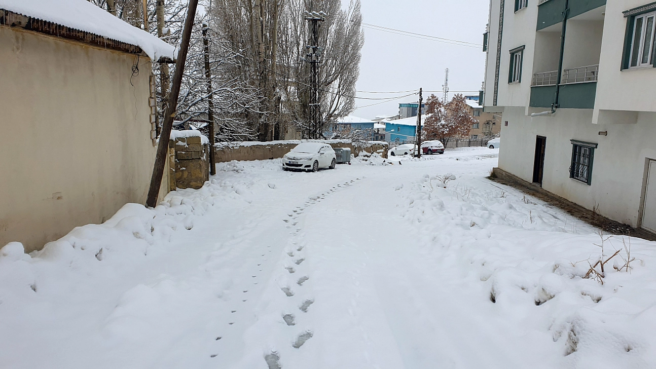 Gece Boyu Yağan Kar İlçeyi Beyaza Bürüdü