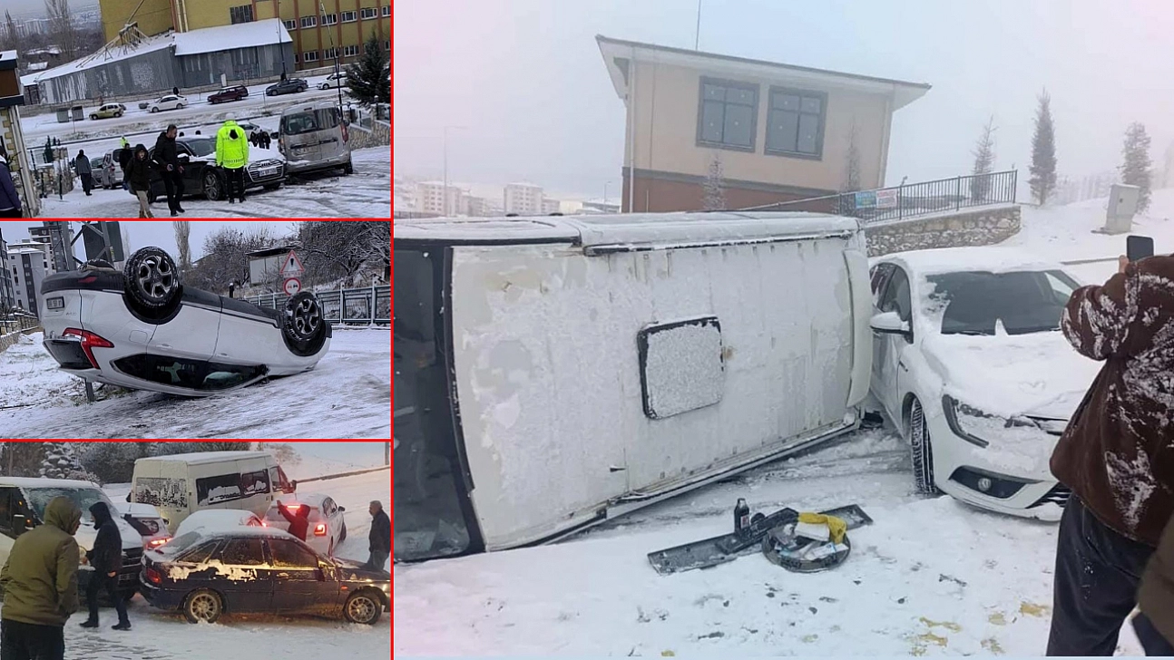Kış Lastiği İhmali Malatya'da Trafiği Felç Etti