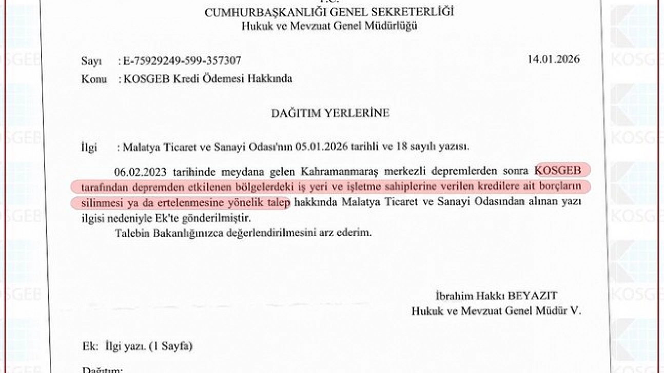 Malatya'da talepler toplandı! KOSGEB borçları silinsin