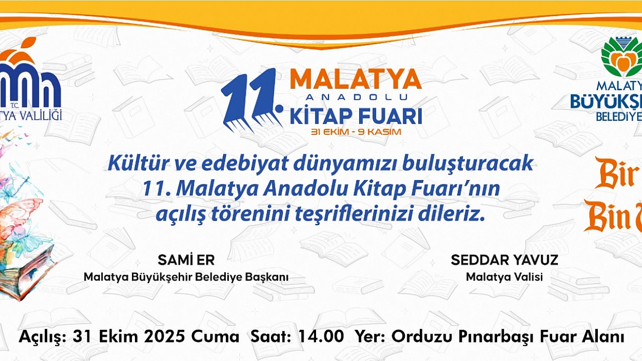 Malatya Kitap Fuarı kapılarını açıyor!