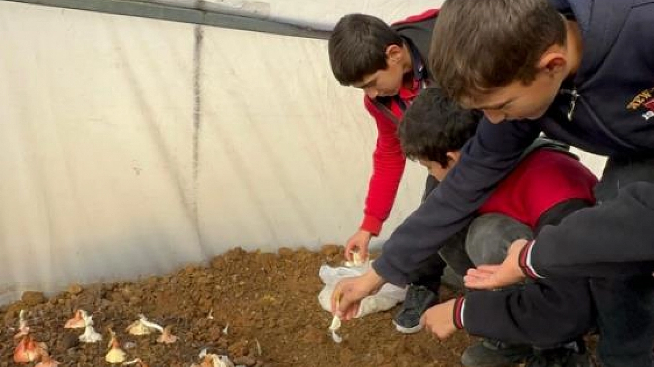 Minik eller toprakla buluştu