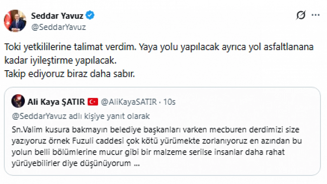 Vali Yavuz Duyarsız Kalmadı: Anında talimatı verdi