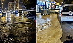 Malatya'da içme suyu borusu patladı! Cadde göle döndü