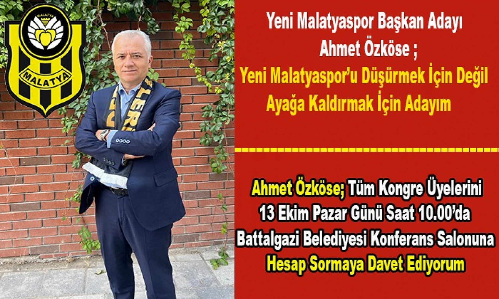 Malatyaspor için Son Şans! Malatyaspor'u Düşürmek İçin Değil Ayağa Kaldırmak İçin Aday!
