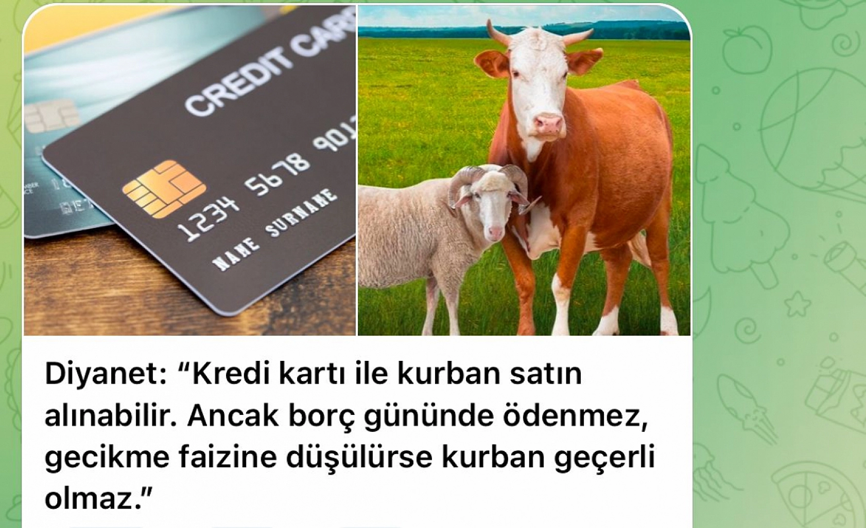 Diyanet'ten kurban uyarısı: Kredi kartı ile alınabilir ancak faiz borca dikkat…