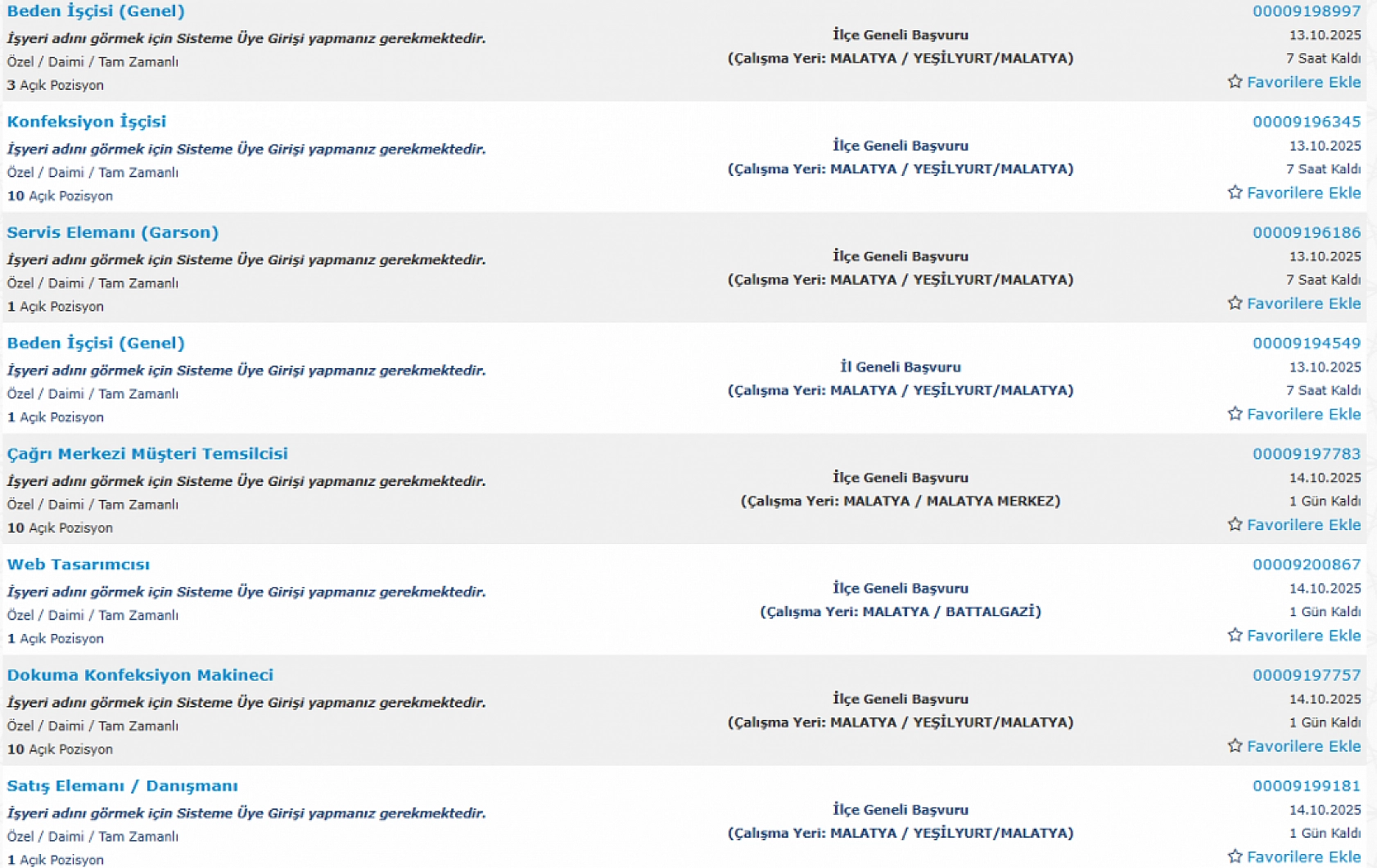 Malatya'da iş arayanlara müjde: 183 personel alımı başlıyor…