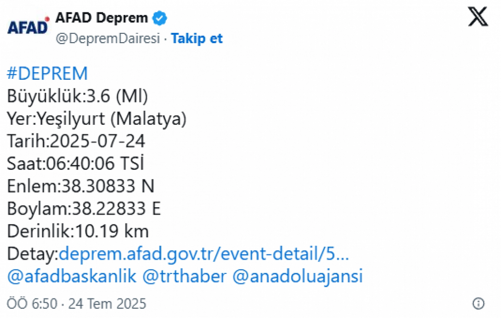 Malatya depremle uyandı