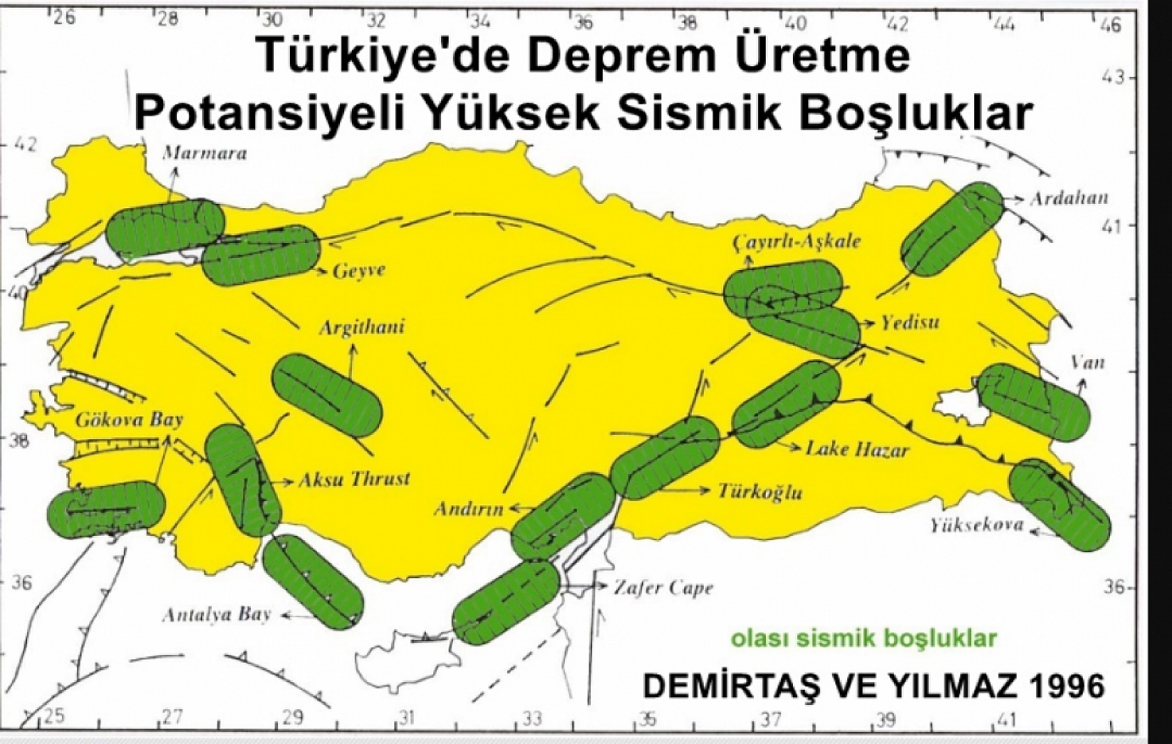 Demirtaş, Deprem Haritasını Paylaştı: 6 Şubat Depremleri 1996'da Öngörüldü!