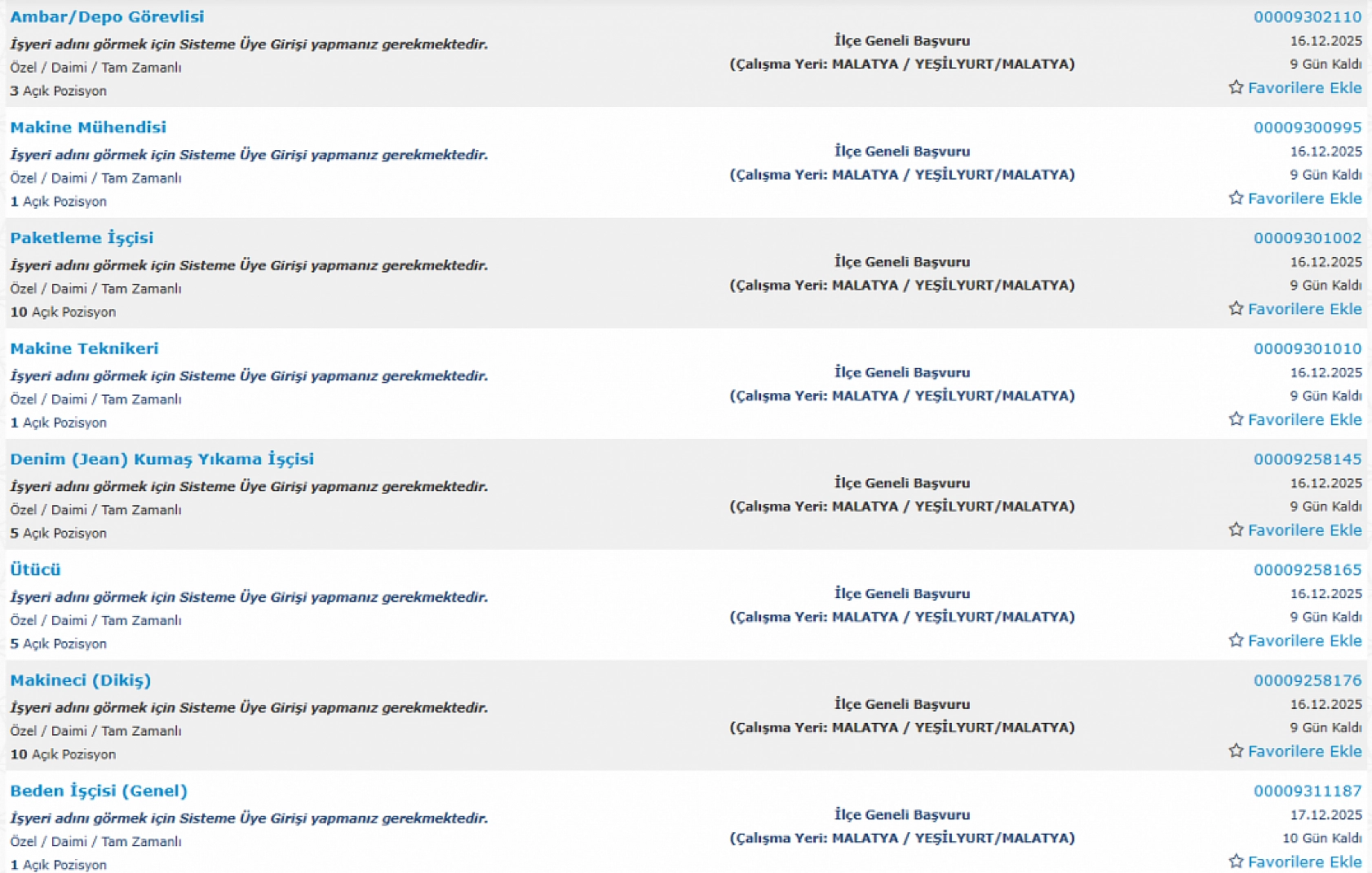Malatya'da iş arayanlara müjde: 239 personel alımı başlıyor…